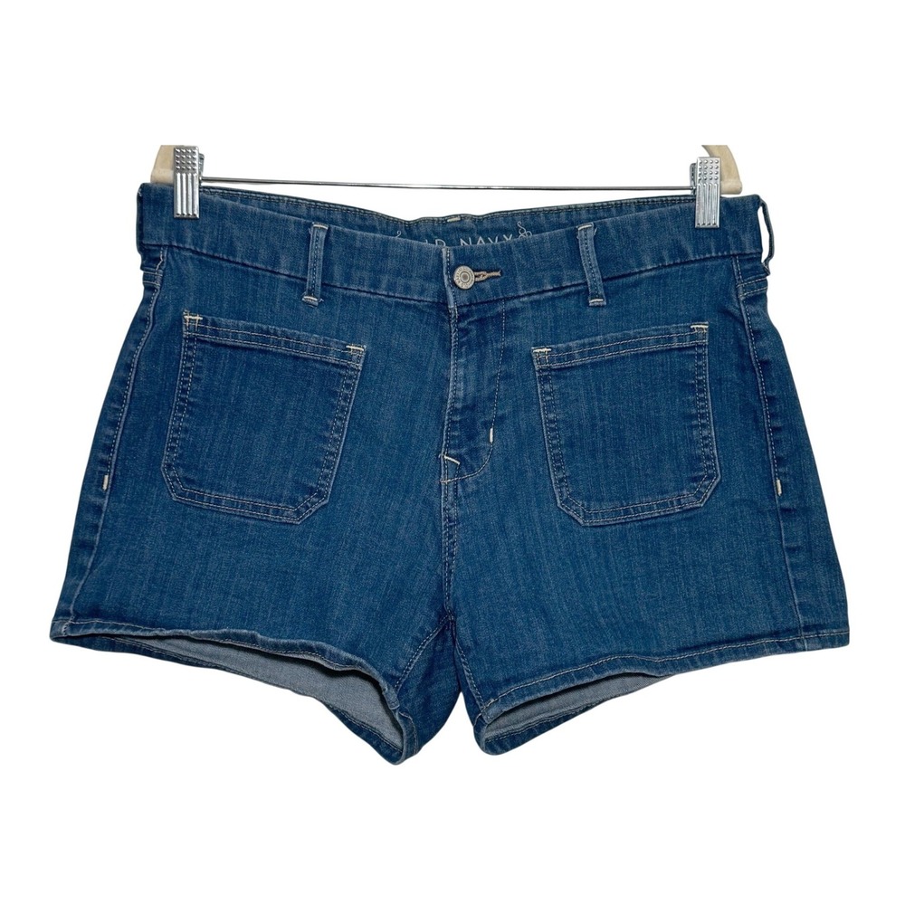 Old Navy Denim Shorts Blue Patch Pocket Women 12 Casual Summer Jean Shorts